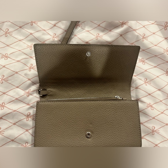 Tory Burch Britten Flap Envelope Continental Wallet Gray Heron - Picture 4 of 8